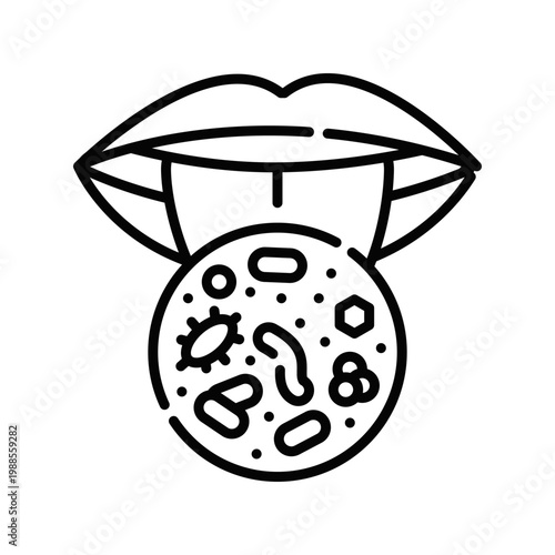 Oral Microbiome Icon Professional UI Symbol for Dental Health
