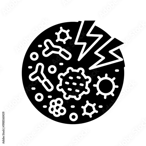 Dysbiosis Icon Professional UI Symbol for Microbiome Imbalance, Bacterial