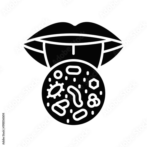 Oral Microbiome Icon Professional UI Symbol for Dental Health
