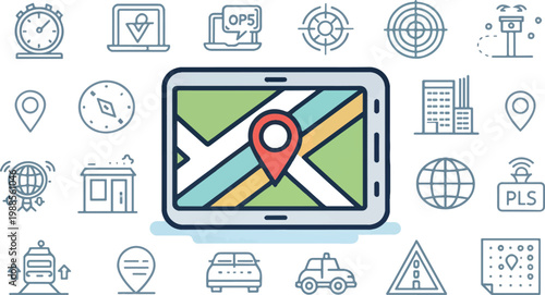 Child's Toy with GPS Tracker for Safety and Navigation Vector