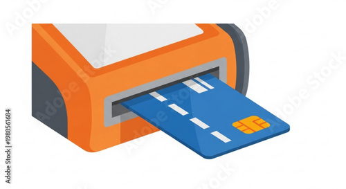 Credit card being inserted into an ATM machine, digital payment and banking concept