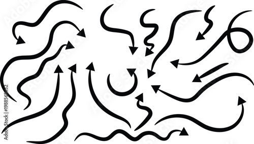 Black arrows on for direction and movement illustration