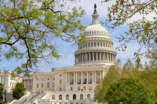 Washington, DC, USA - The upper capitol building in Washington, DC, on a spring g day.
