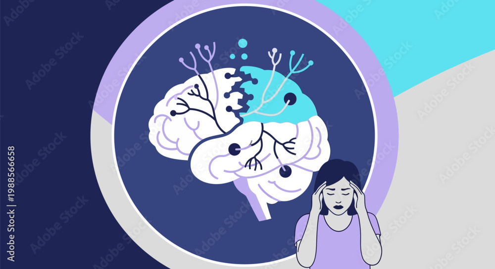 Fototapeta premium Mental health awareness and brain function.