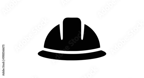 Vector illustration of construction hard hat icon, safety helmet symbol on a transparent background