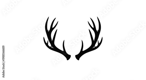 Vector illustration of silhouette of deer antlers on a transparent background