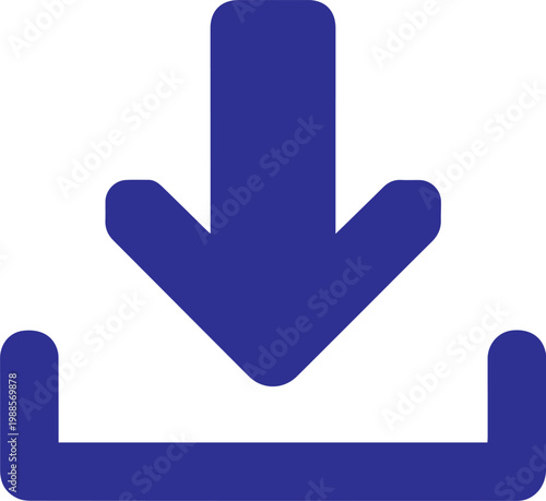 Download arrow symbol represents the digital process of transferring files, data acquisition, and internet connectivity within modern software interfaces.