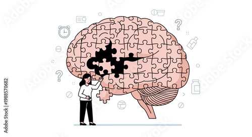 Man solving puzzle brain problem.