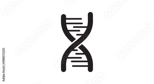 Simple black and white illustration of a dna double helix structure