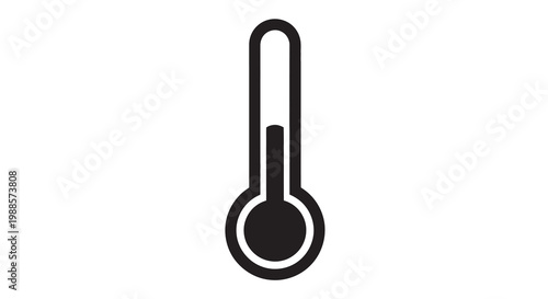 Simple black and white illustration of a thermometer with a bulb
