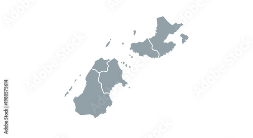 A simplified grayscale map depicting the islands of martinique and dominica in the caribbean high quality