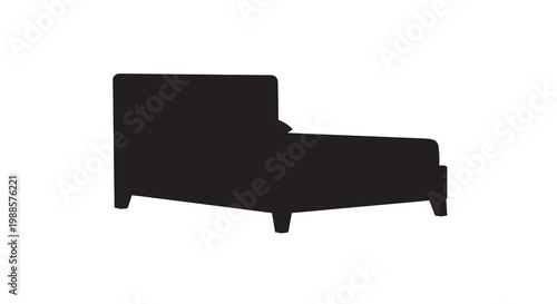 Silhouette of a modern chaise lounge against a plain white background