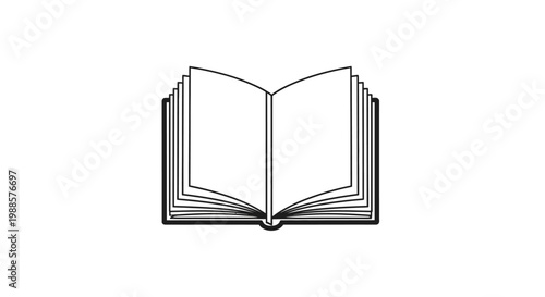 An open book with blank pages.