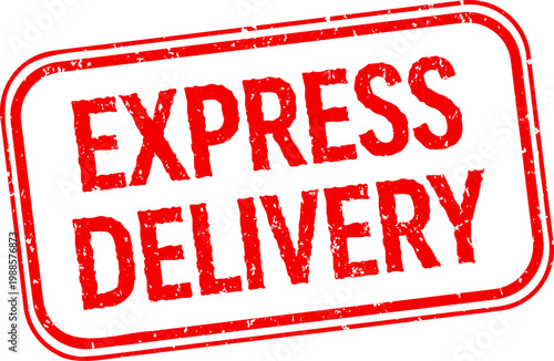 Express Delivery Red Grunge Rubber Stamp Illustration