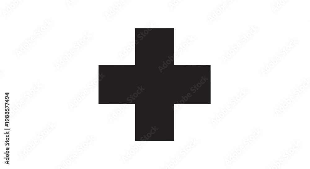 Obraz premium Simple black cross graphic on a plain white background