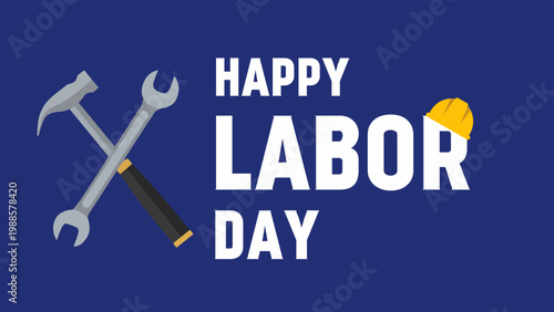 Happy labor day hand lettering background banner template.Vector illustration .