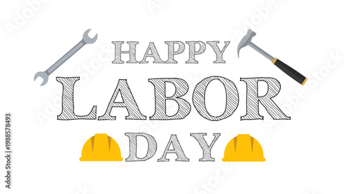 Labor day holiday banner. Happy labor day greeting card. Work, job.