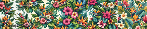 Vector of Tropical Floral Pattern