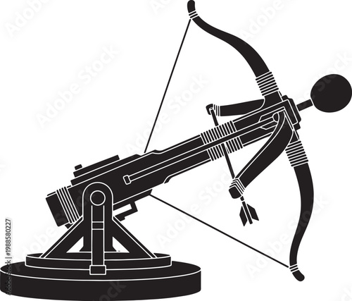 Medieval Siege Crossbow on Rotating Base