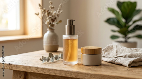 Maqueta de productos cosméticos naturales.