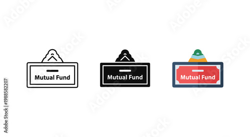mutual fund icons, finance symbols, investment logos