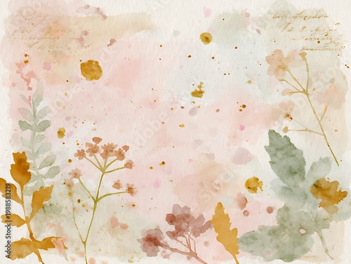 Elegant Watercolor Floral Background in Soft Colors