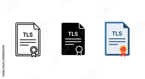 TLS certificates icons, security symbols