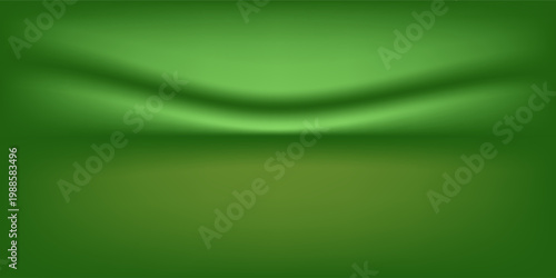 Abstract gradient podium background. Empty green 3D studio background. Clean scene for product presentation mockup template. eps 10