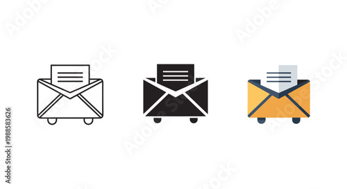 email icons, envelope symbols, mail signs