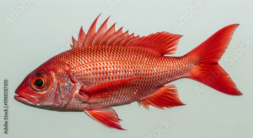 Close-Up Image of a Red Sea Bream Fish Vector, illustration