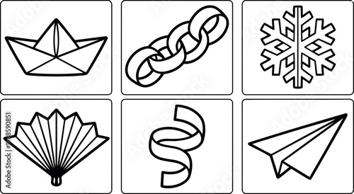 Set of Paper Craft and Decorative Icons