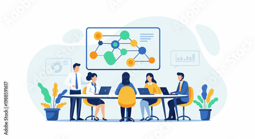 Team meeting focused on data analysis and strategy presentation
