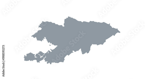 A grayscale map depicts the geographical outline of the nation of korea showing its peninsula shape