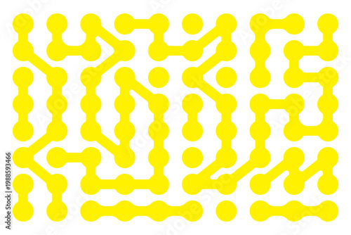 Hexagon shaped morphing circles as molecule connection dot pattern. Liquid blob technology icon. Metaball spotted tech abstract vector. Chemistry nanotechnology icon set.