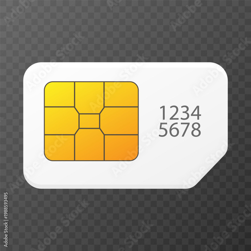 SIM card chip close up design. vector illustration