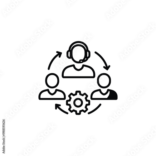 Business Operations and Workflow customer support workflow icon for Business Operations and Workflow team collaboration and service process