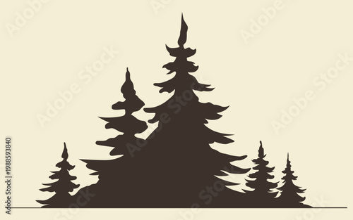 Camping under tall trees