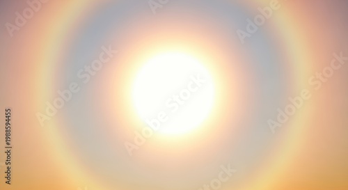 Bright sun with a colorful gradient background and a soft glow effect around it