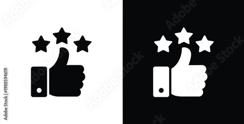 Thumbs Up with Stars Icon Set