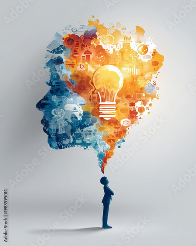 Wallpaper Mural Illustration of creative ideas generation, creative mindset inspiration Torontodigital.ca