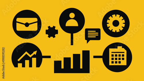 Business Management and Data Analysis Icons Set
