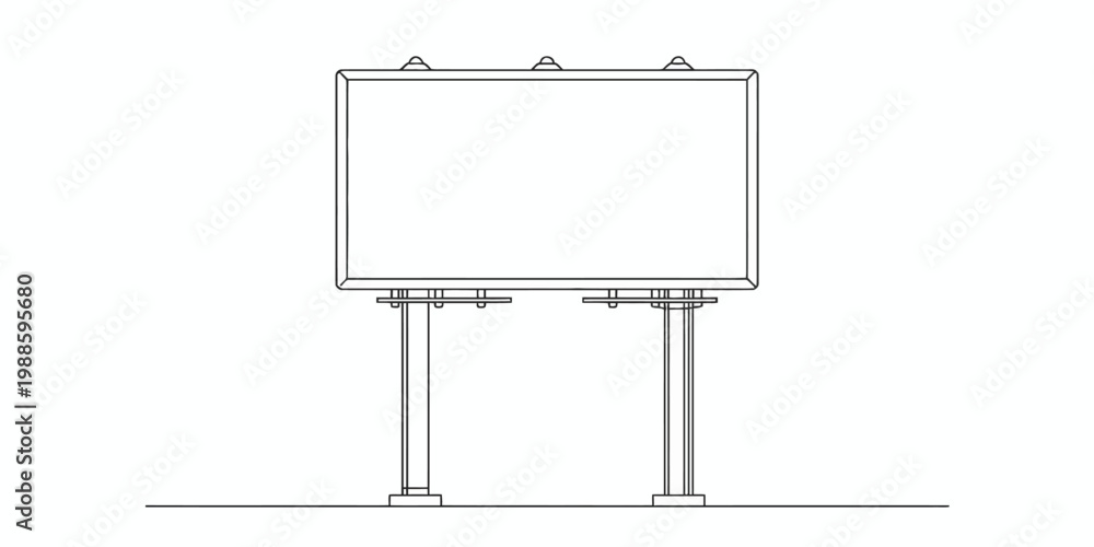 Obraz premium Blank billboard line drawing empty advertisement