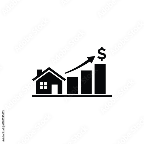 Business Operations and Workflow house price growth icon for Business Operations and Workflow house value increase and real estate profit