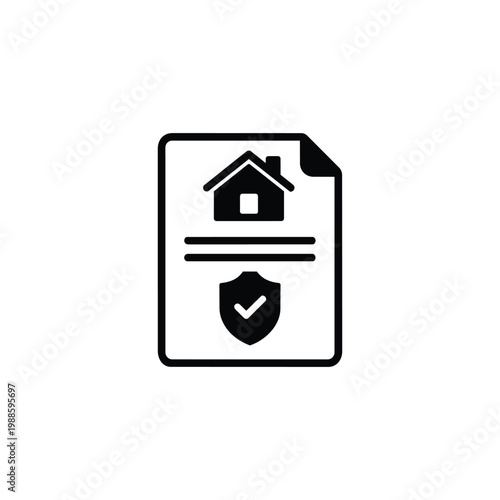 Property insurance document and home insurance document icon for business operations and workflow