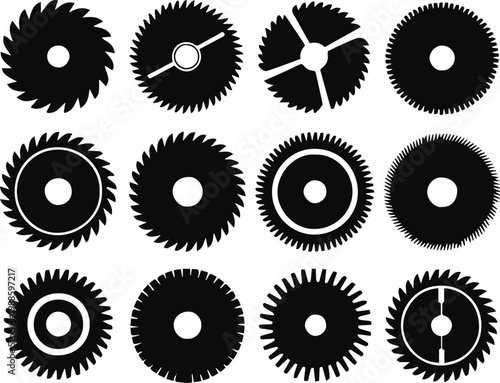 blade industrial saw tooth designs silhouettes