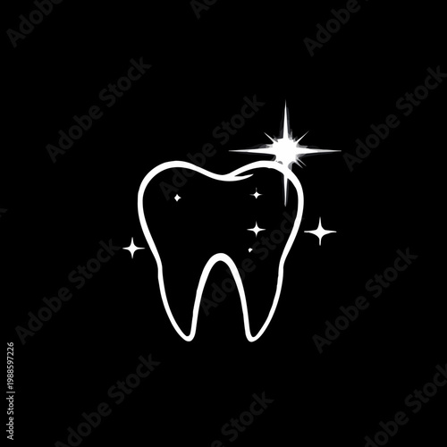 A shining tooth symbolize dental health in a bright illustration