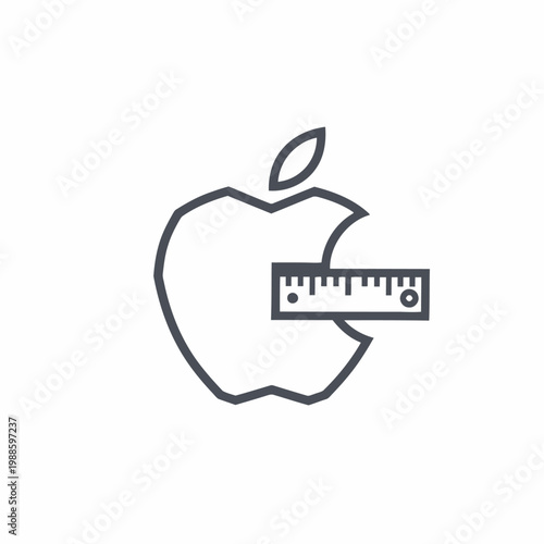 The bitten apple symbolize precision with a ruler inside.