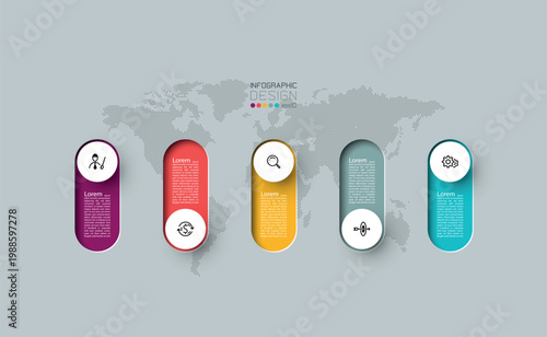 Five colorful representing different social media platforms and a messaging app, arranged horizontally