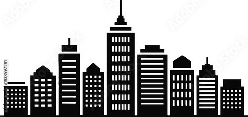 skyline city silhouette vector for logo and design
