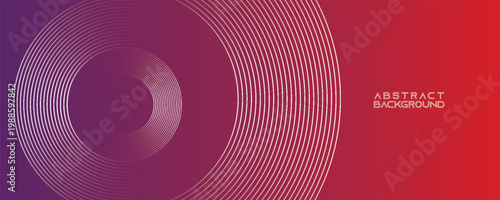 Abstract modern gradient horizontal template background. Trendy bright circle lines creative design. Minimal style graphic elements. Suit for poster, cover, banner, flyer, brochure, presentation